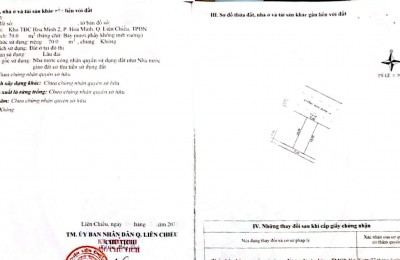 Bán nhà 2 tầng đường Hoà Minh 14 - (Đối diện trường THCS Lương Thế Vinh)